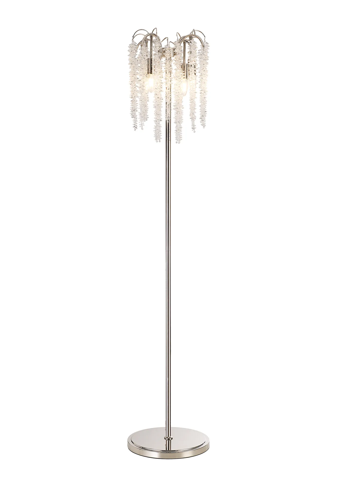 Wisteria Polished Nickel Crystal Floor Lamps Diyas Designer Floor Lamps 